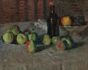 Alexej von Jawlensky Stilleben mit Apfeln und Flasche oil